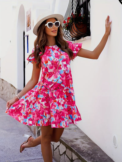 Buntes Sommerkleid mit Rüschen - Amelie