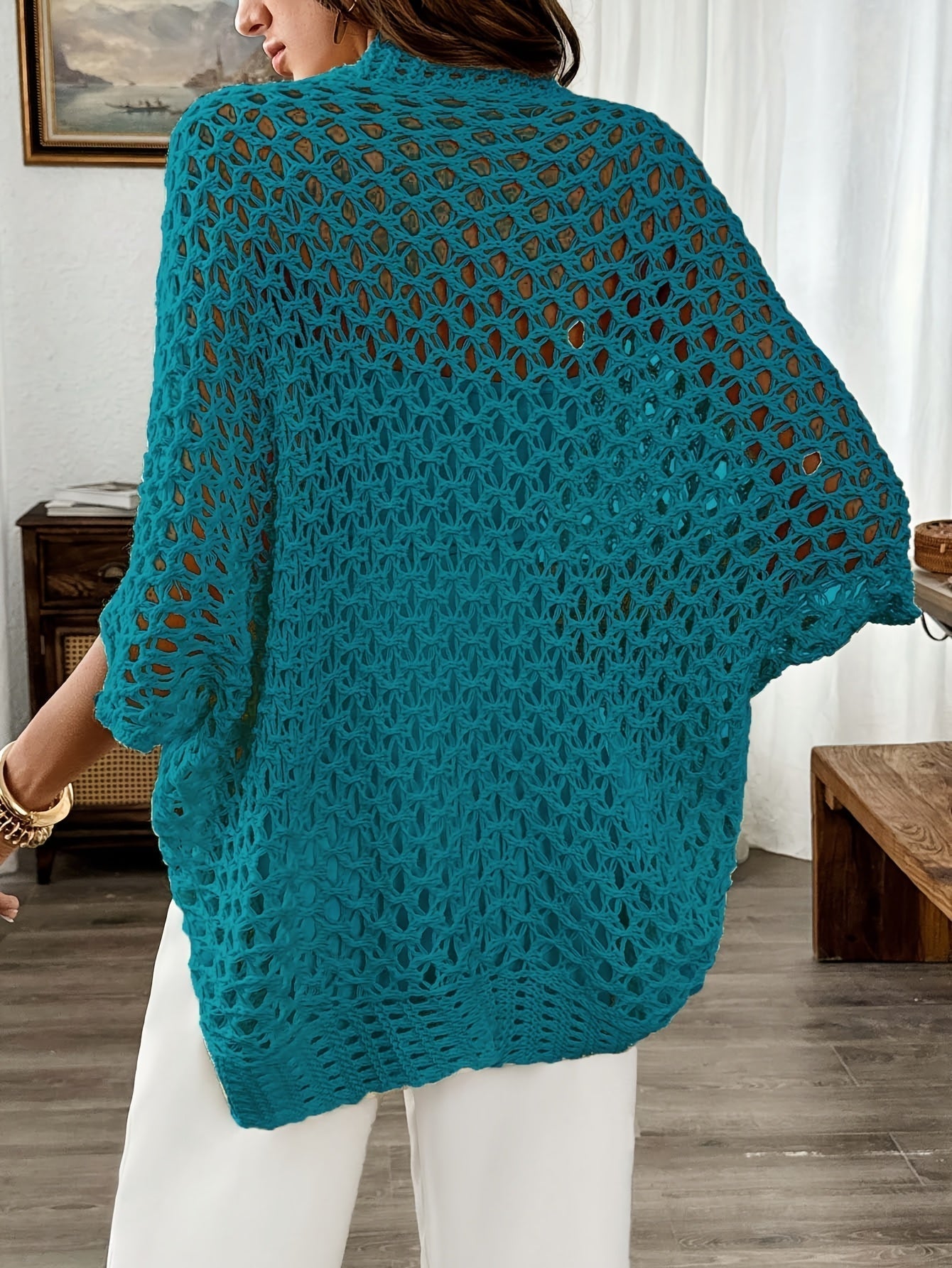 Etleva - Eleganter Hohler Strickjacke Mit Fledermausärmeln