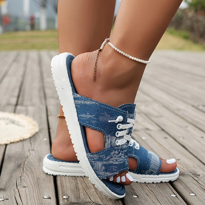 Blaue Denim Sandalen - Mia