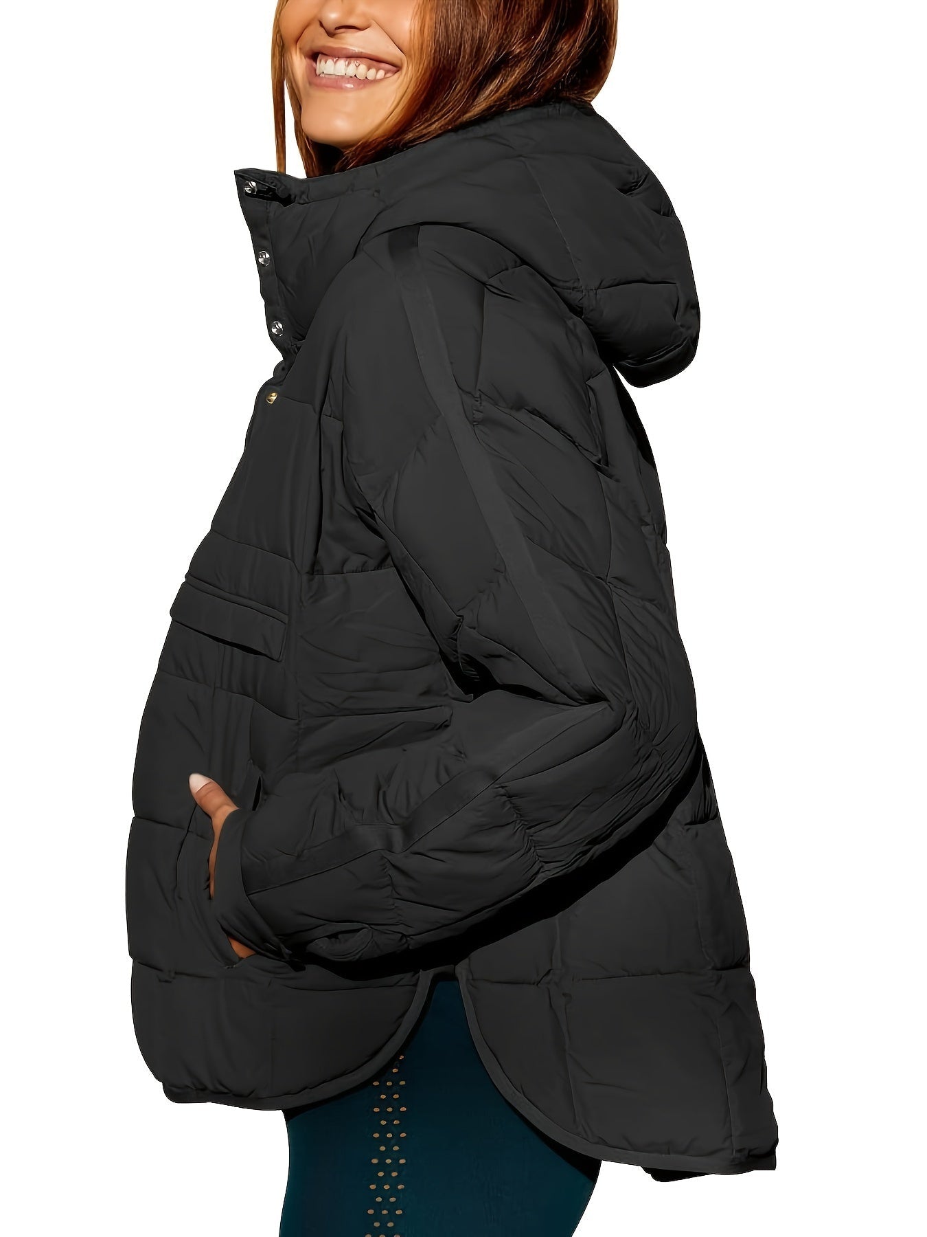 Solider Kapuzenmantel - Lässige warme Jacke für Damen