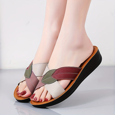 Beige Damen Cross Strap Sandalen - Lara