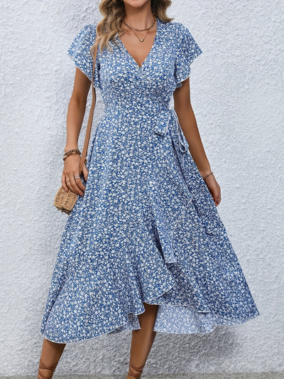 Rosa Wickelkleid mit Blumenmuster - Clara