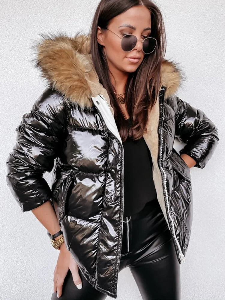 Luxe - Metallic-Winterjacke für Damen