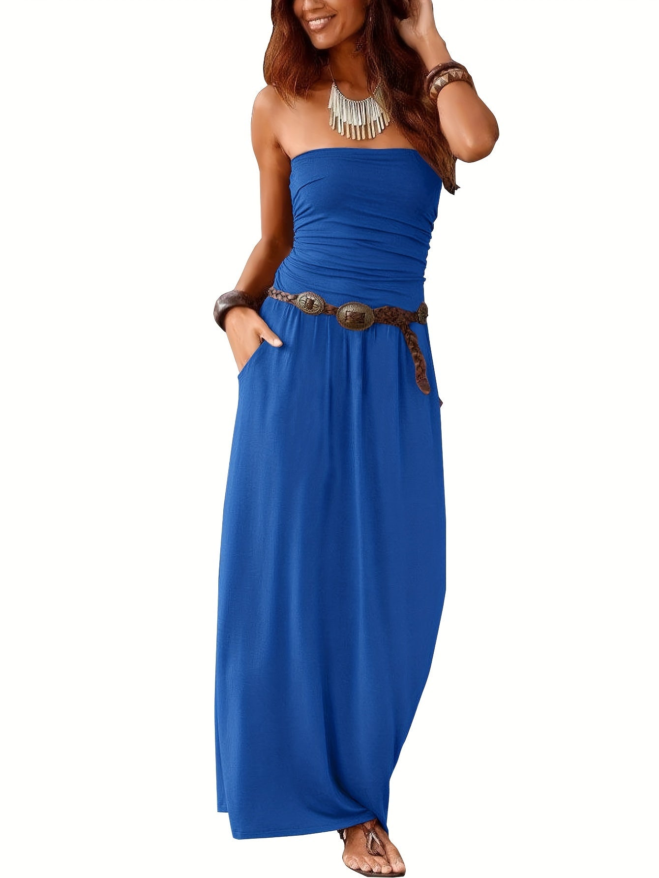 Schwarzes Maxikleid mit Bandeau - Lara