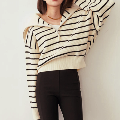 Nika | Herbstpullover Mit Halben Reißverschluss