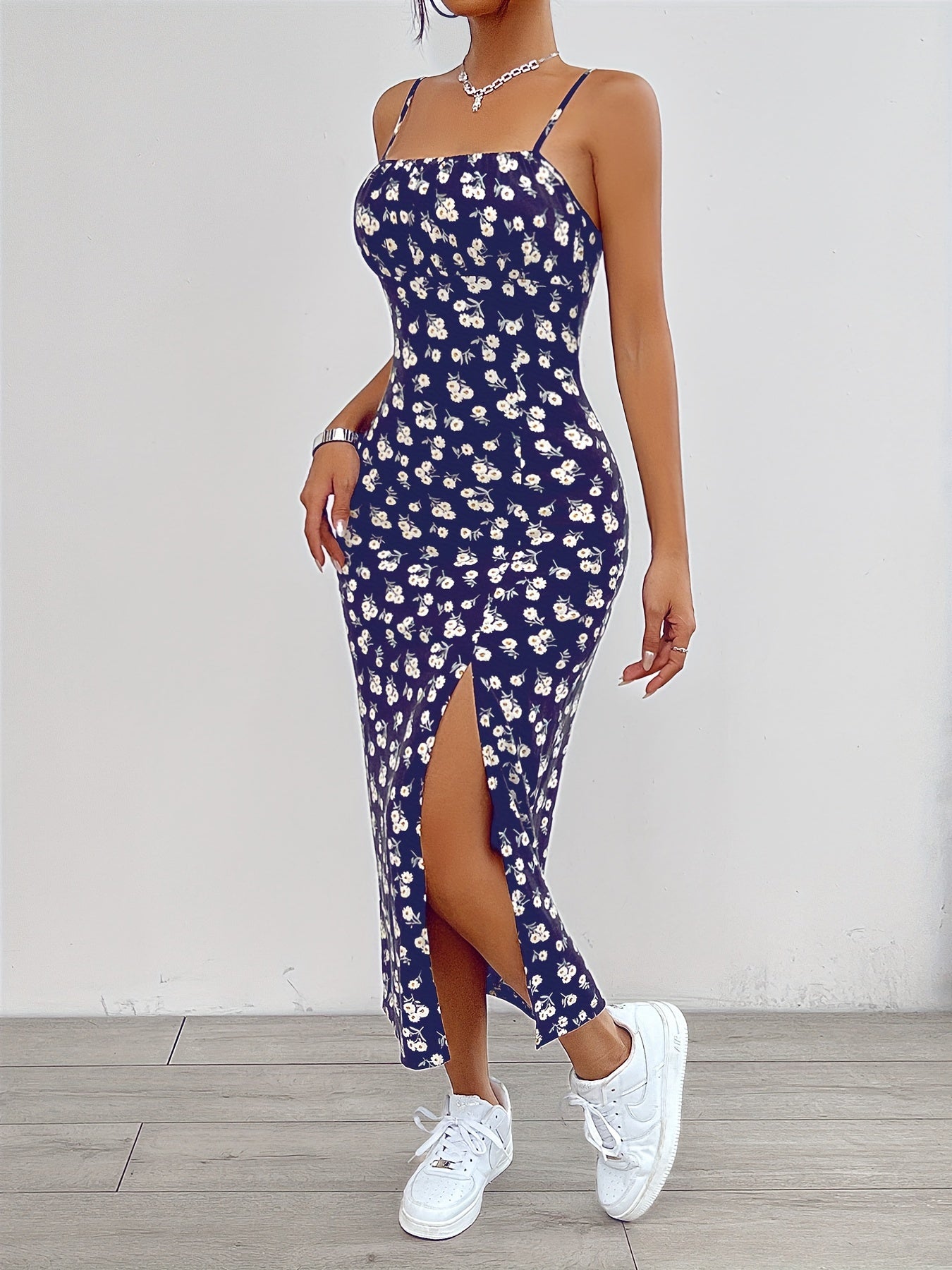 Blumen-Maxikleid Schwarz - Isabella