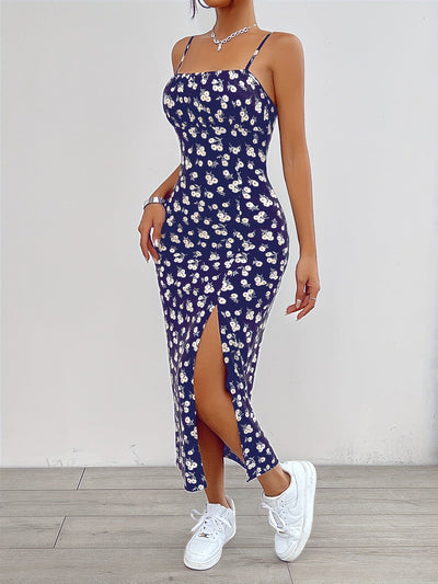 Blumen-Maxikleid Schwarz - Isabella