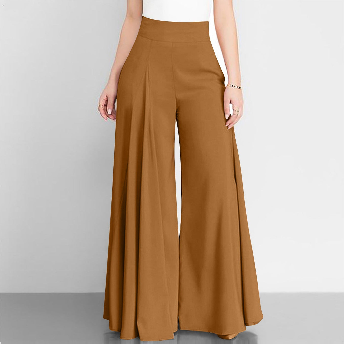 Wendal - Elegante Hose mit hoher Taille und weitem Bein, plissiert, für Frauen