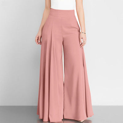 Wendal - Elegante Hose mit hoher Taille und weitem Bein, plissiert, für Frauen