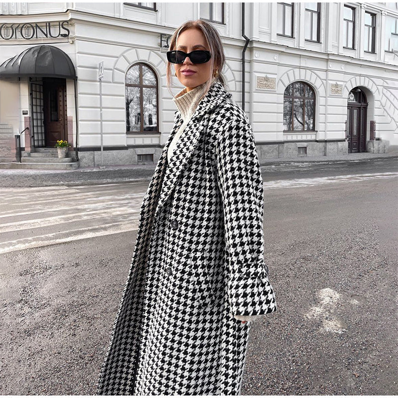 Amilie | Damen Trenchcoat im Glencheck-Muster