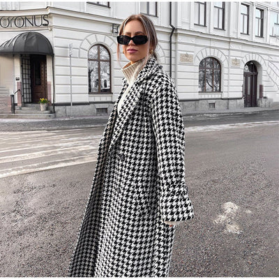 Amilie | Damen Trenchcoat im Glencheck-Muster