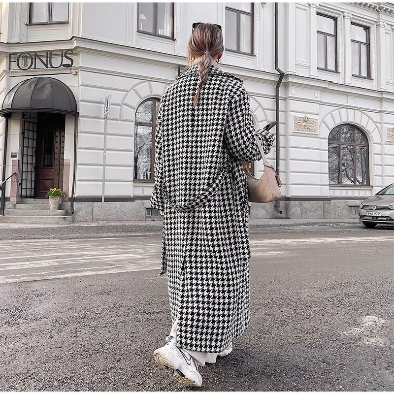 Amilie | Damen Trenchcoat im Glencheck-Muster