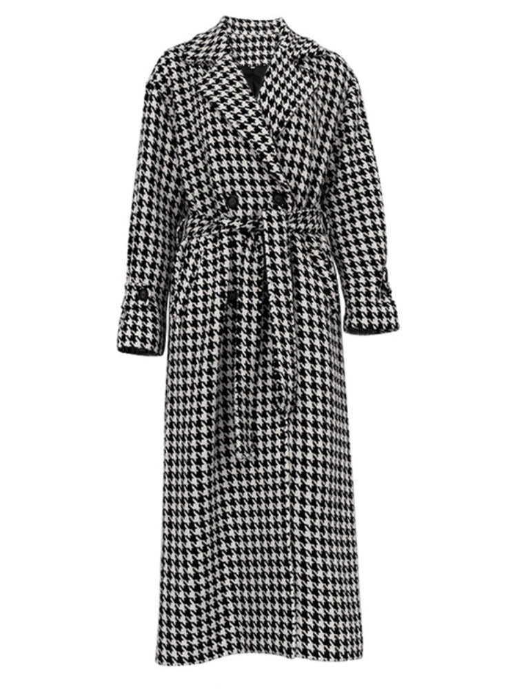 Amilie | Damen Trenchcoat im Glencheck-Muster