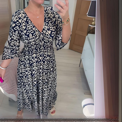 Malina - Sommer Flare Sleeve Lang Strandkleid