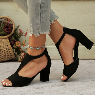 Beige T-Riemen-Sandalen - Julia