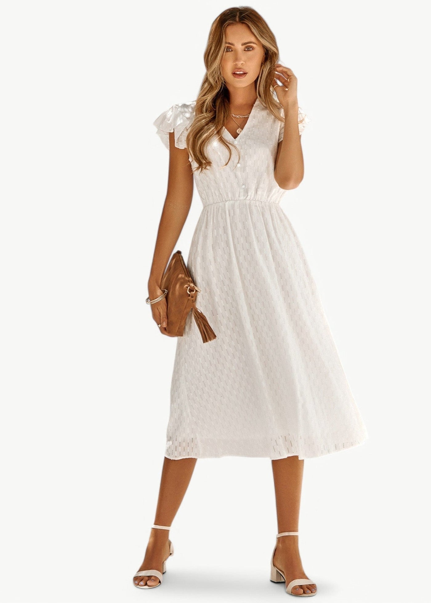 Violet - V-Ausschnitt Kleid mit Rüschen