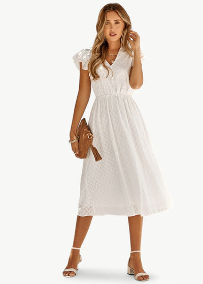 Violet - V-Ausschnitt Kleid mit Rüschen