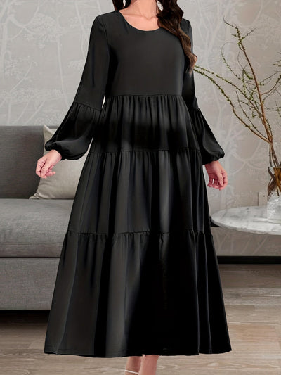 Blaues Maxikleid mit Volants - Clara