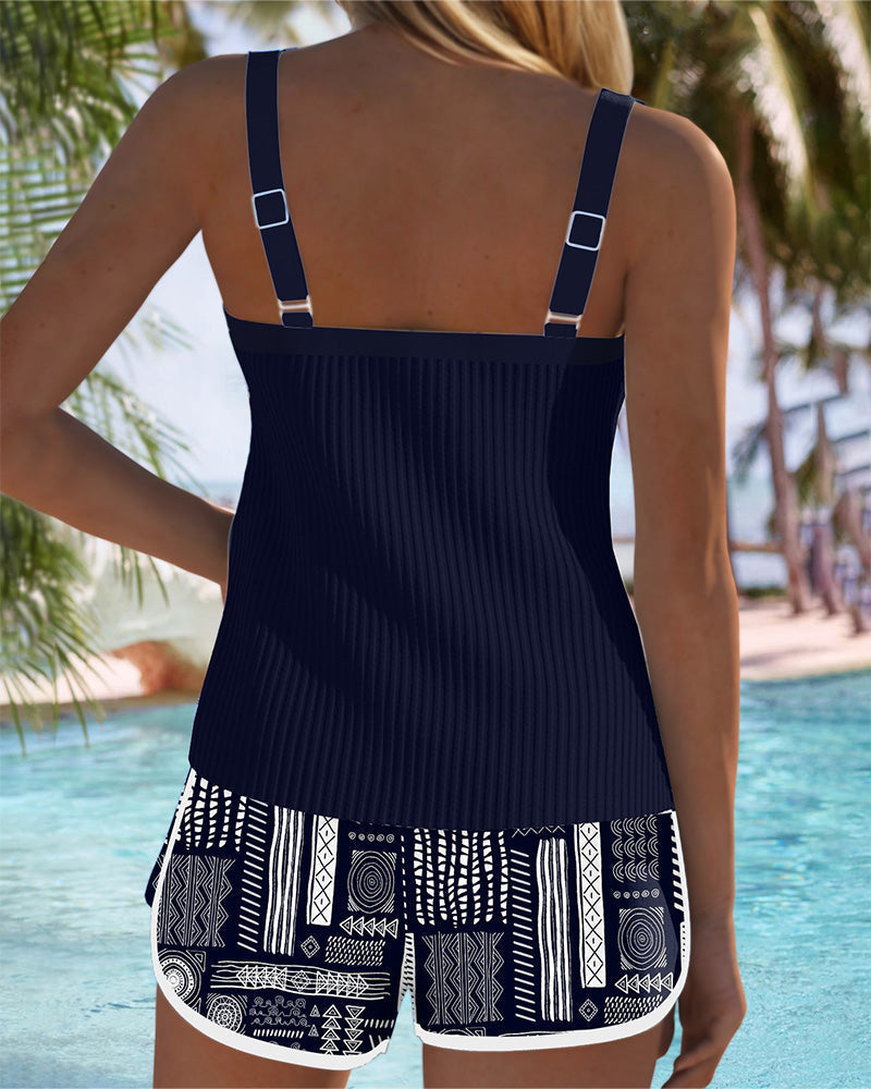 Badeanzug Graphikdruck Zweiteilig