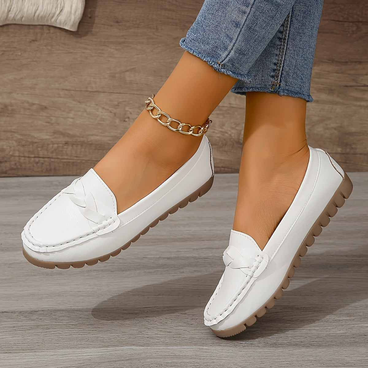 Bequeme Weiße Loafers - Soft Sole