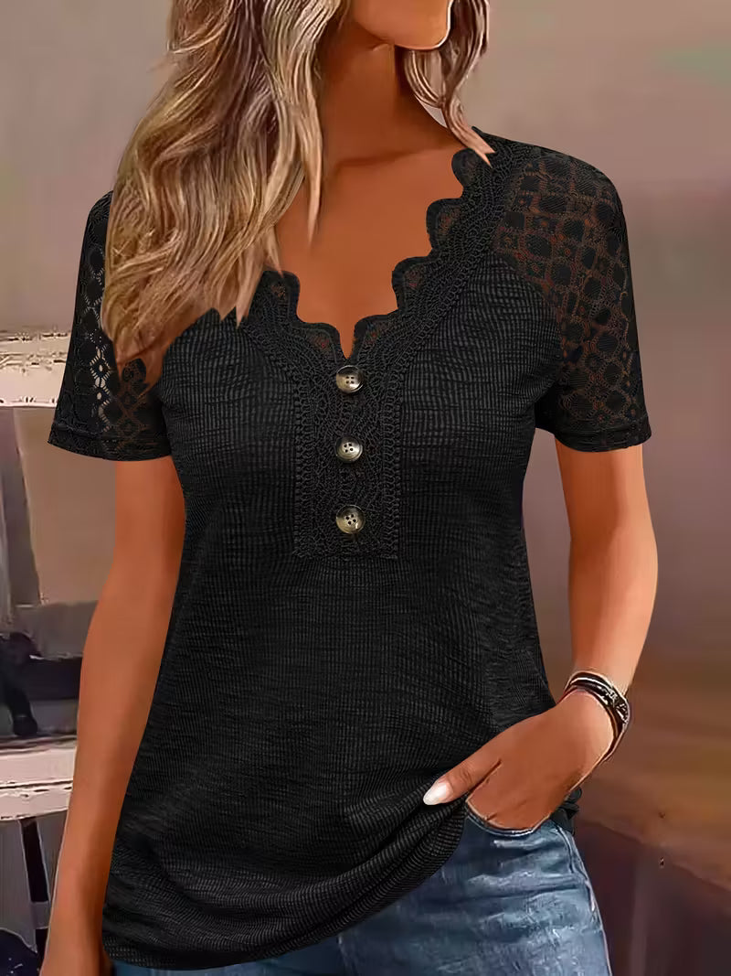 Stephanie | Leichtes schickes Spitzen T Shirt