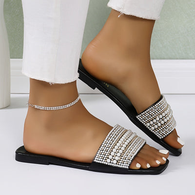 Damen Perlen Verzierte Sommer-Slipper