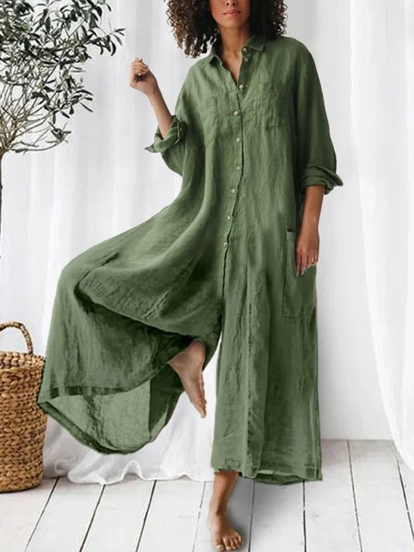Emma - Langärmeliger Jumpsuit Mit Weitem Bein