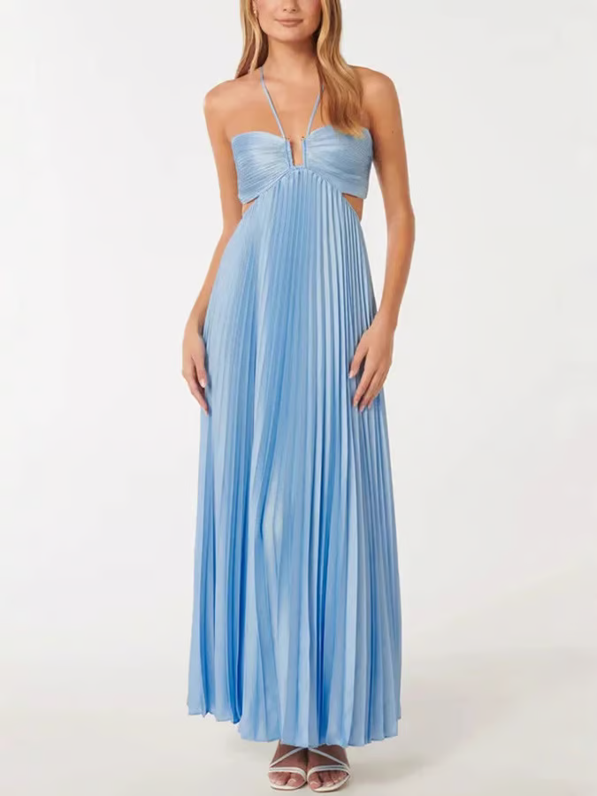 Tansy - Sommerglanz Halter Maxi Kleid