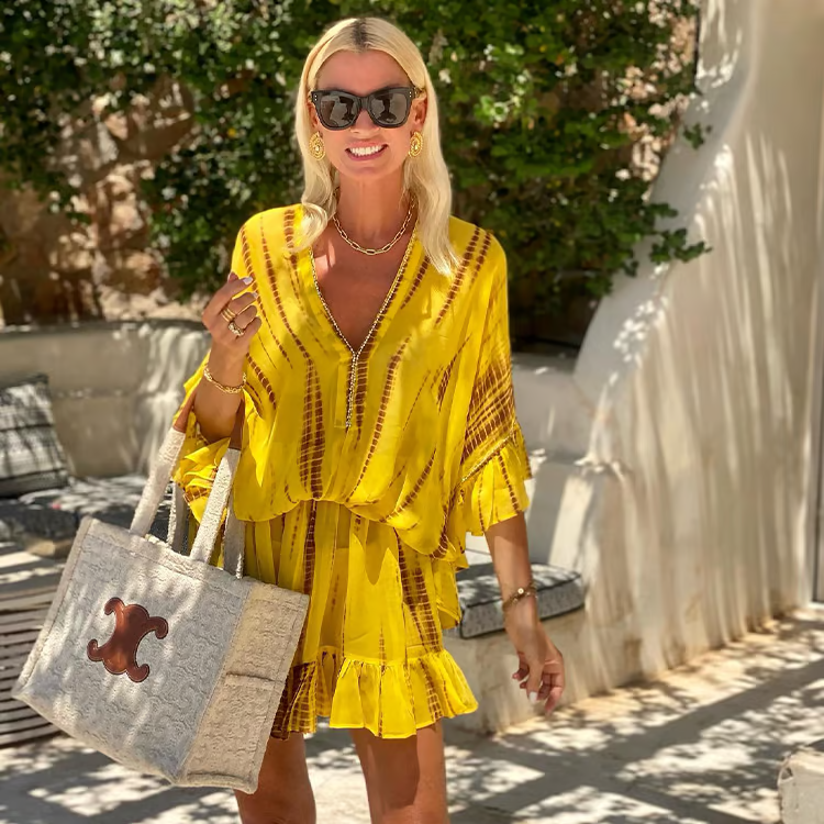 Adalyn - Schickes V-Ausschnitt Hochtailliertes Minikleid