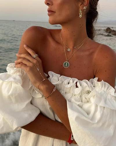 Sofia - Leinen Träume Off-Shoulder Kleid