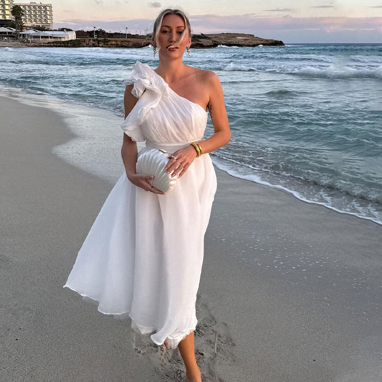 Bellamy - Schicke schräg geschnittene Eleganz Sommerkleid