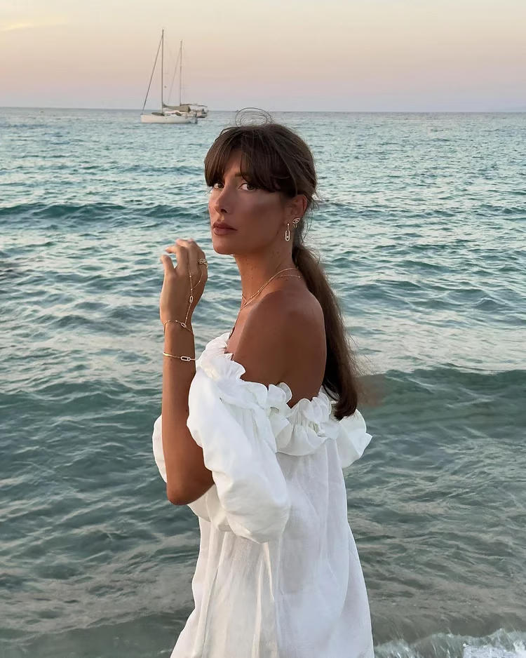 Sofia - Leinen Träume Off-Shoulder Kleid