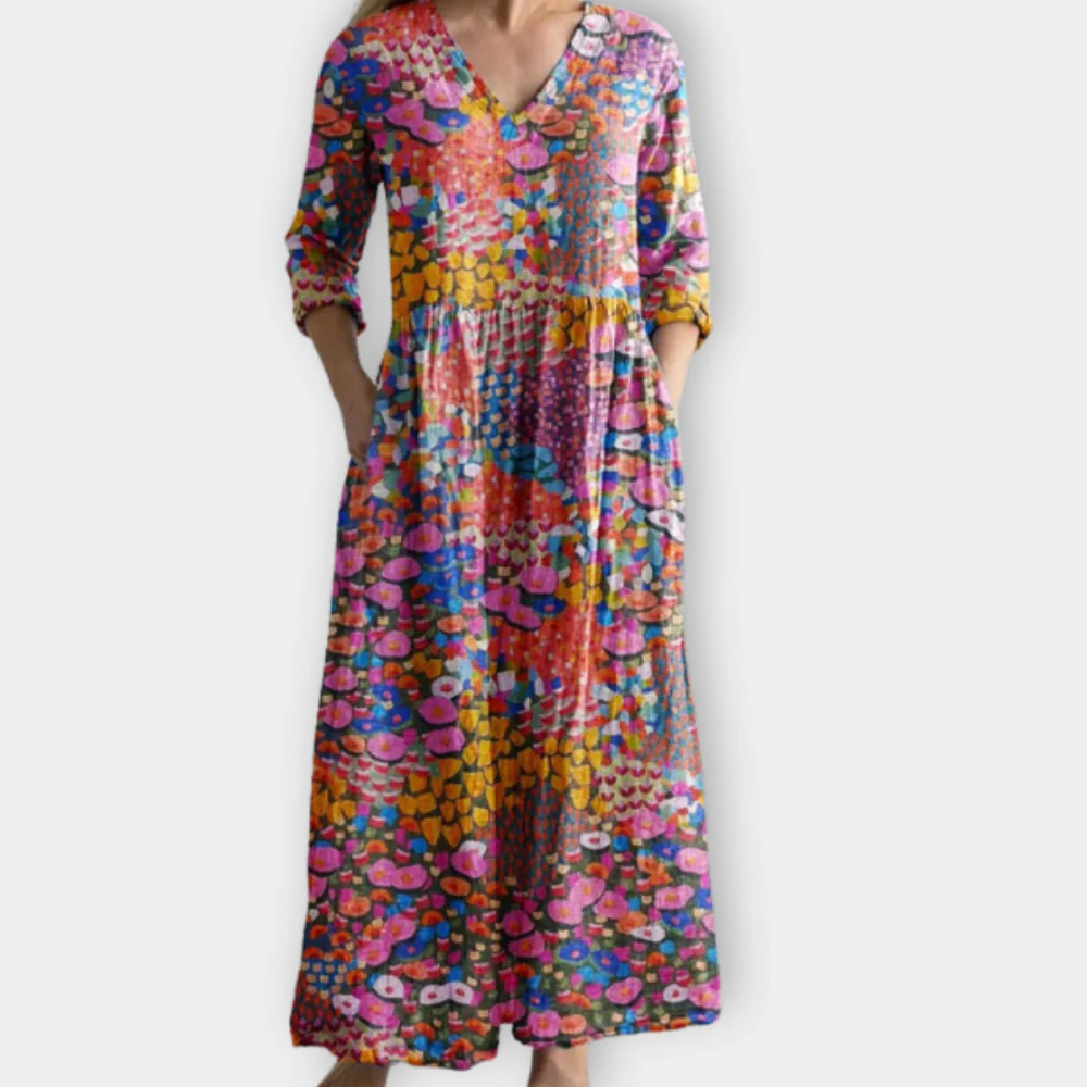Juliet - Flatterndes Fließendes Boho Maxikleid