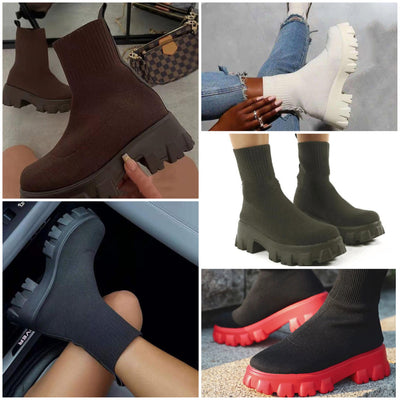 "Angela" Modische Plateaustiefel