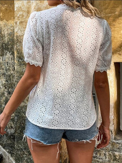 Weißes Spitzen-T-Shirt - Sophie