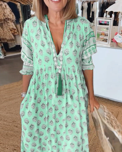 Peyton – Langärmliges Bohemian Kleid mit Laternenärmeln