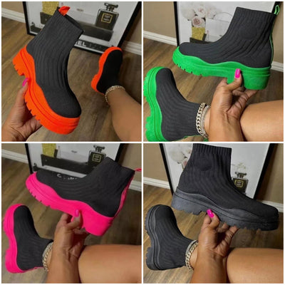 "Fiona" Trendige Sock Boots