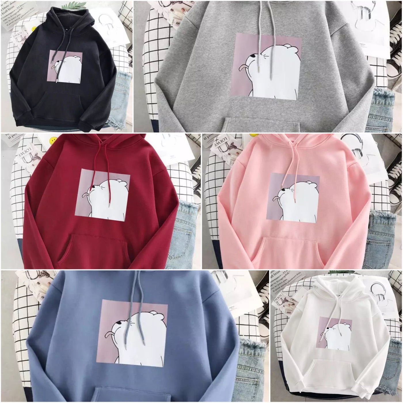 "Panda" Stylischer Oversize-Kapuzenpulli