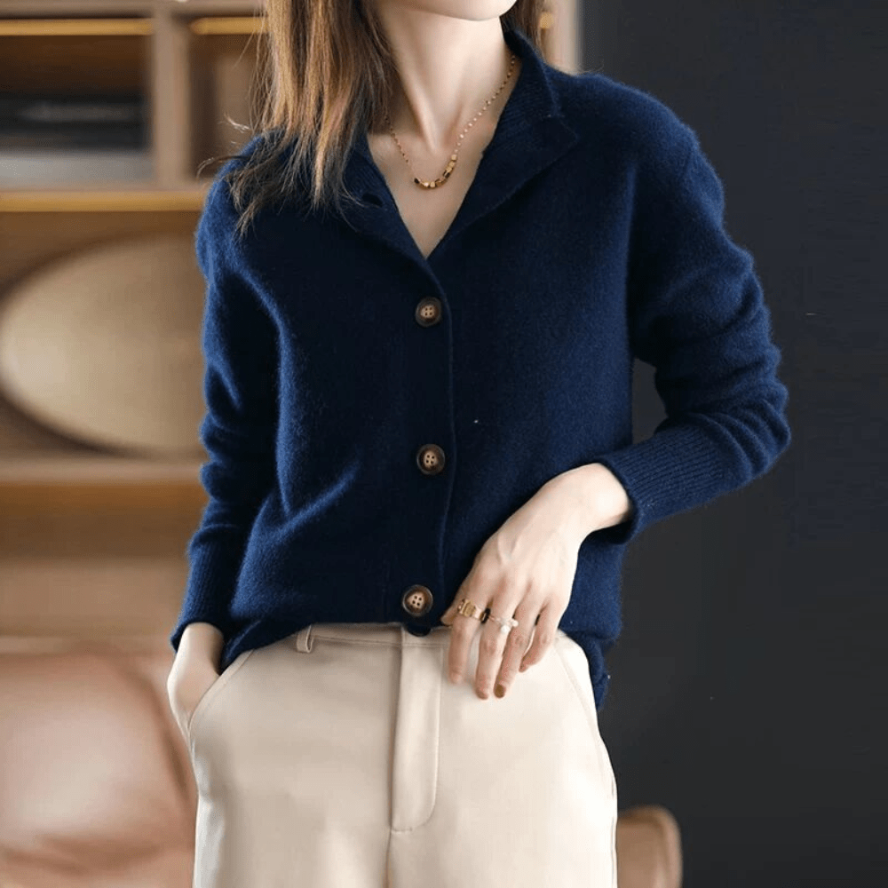 Anny | Luxuriöse Kaschmir-Strickjacke – Zeitlose Eleganz und Höchster Komfort