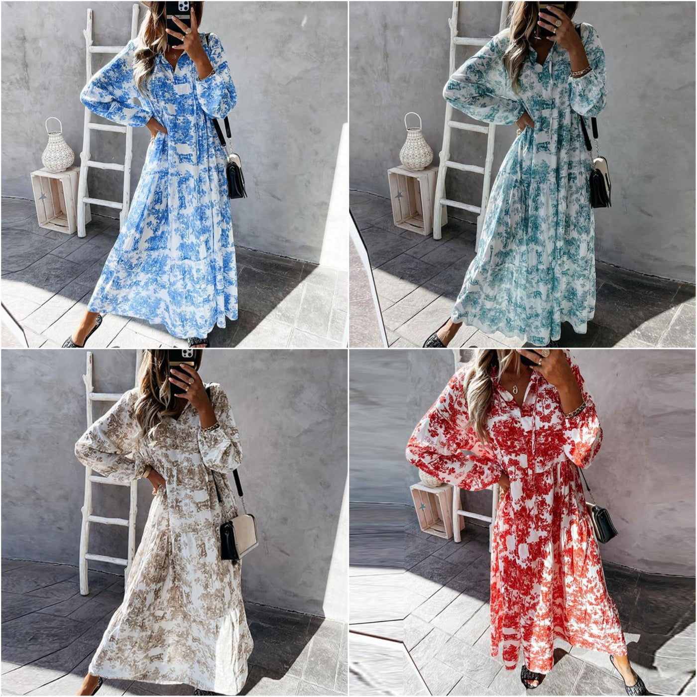 "Rita" Designer-Kleid mit Blumendruck