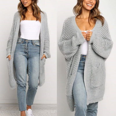 "Laura" Lange Strickjacke