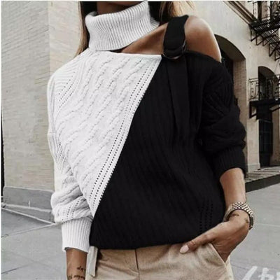 "Elisabeth" Cut-Out Pullover mit Rollkragen