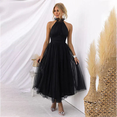 Pearlina - Elegantes Mesh-Kleid mit hohem Kragen