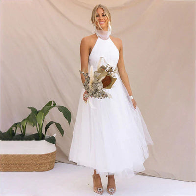 Pearlina - Elegantes Mesh-Kleid mit hohem Kragen