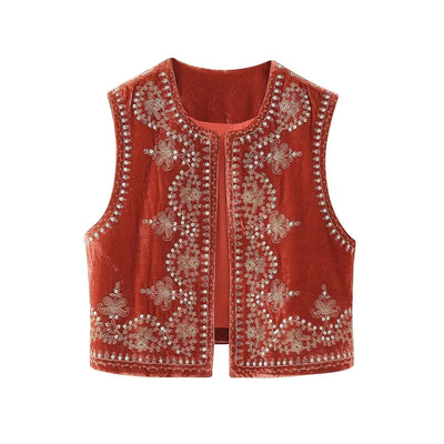 Celina | Bestickte Samtweste
