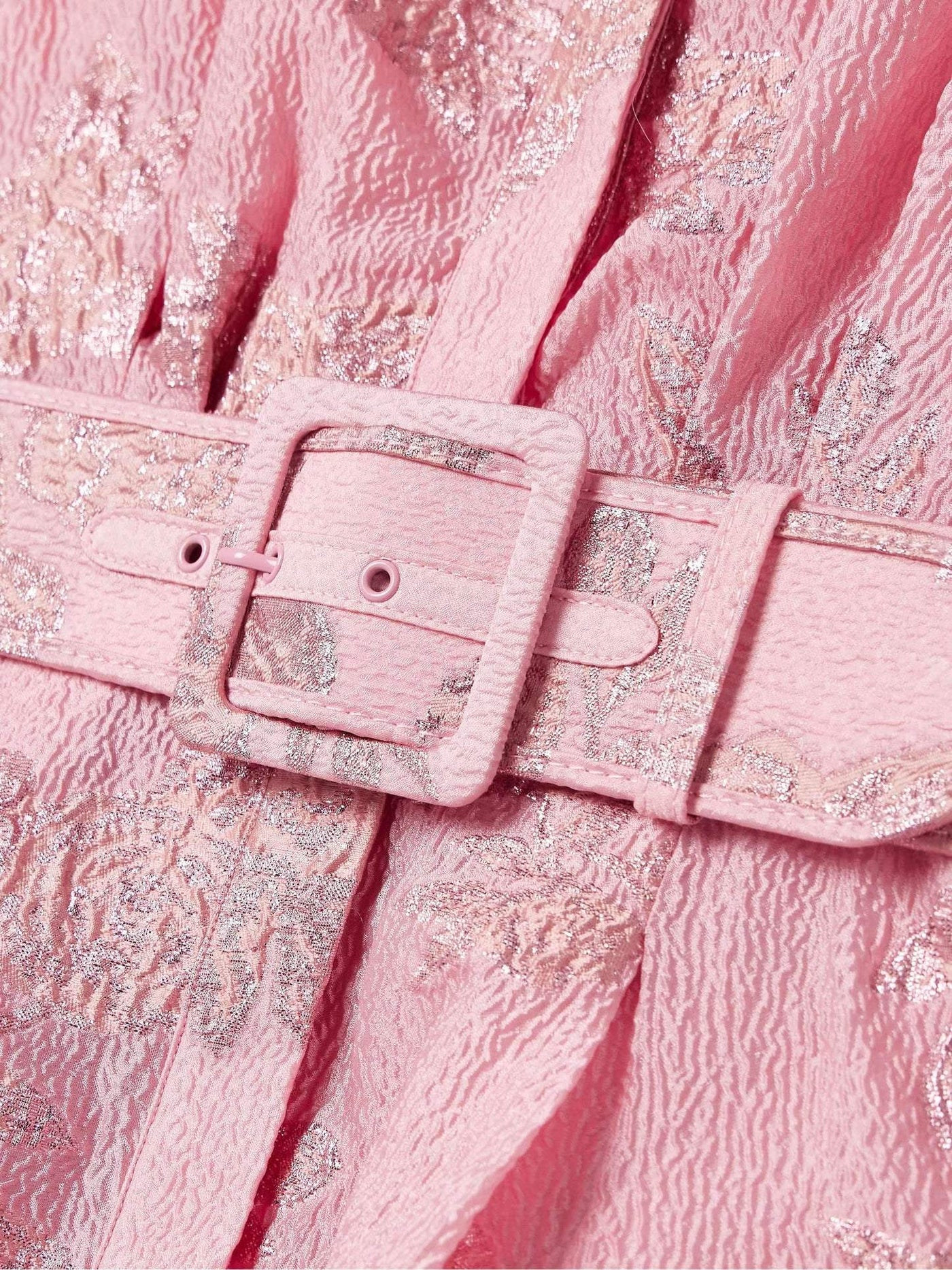 Aven - Retro Pink Revers Hohe Taille Kleid