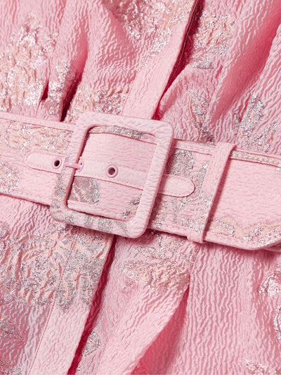 Aven - Retro Pink Revers Hohe Taille Kleid