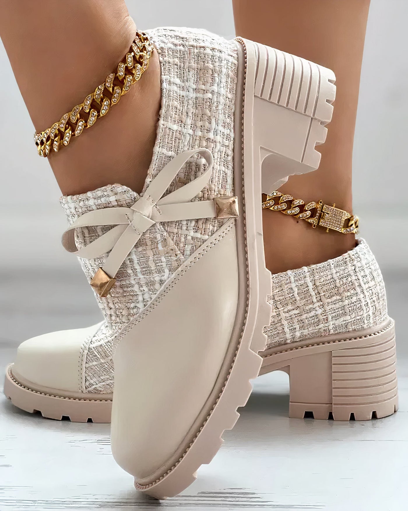 Klassische Tweed-Schuhe für Frauen - Franca