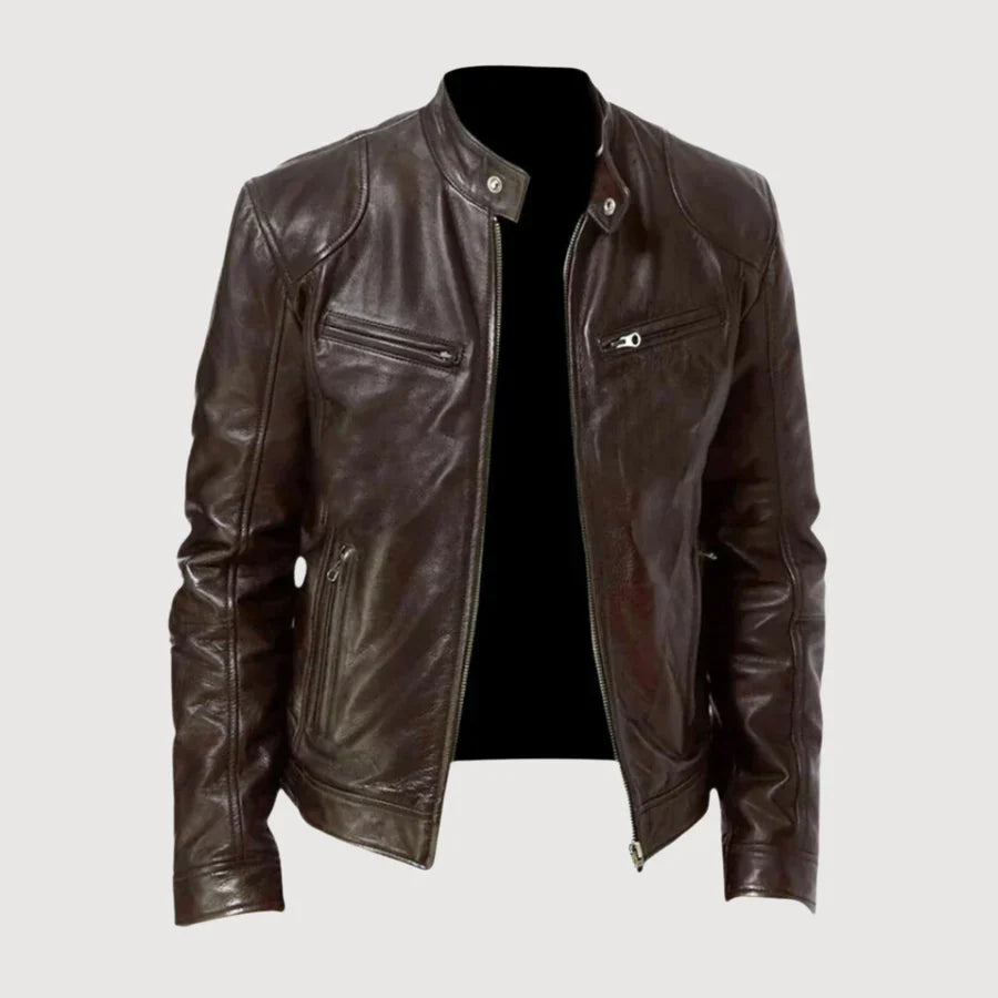 Stilvolle Biker Herren Lederjacke