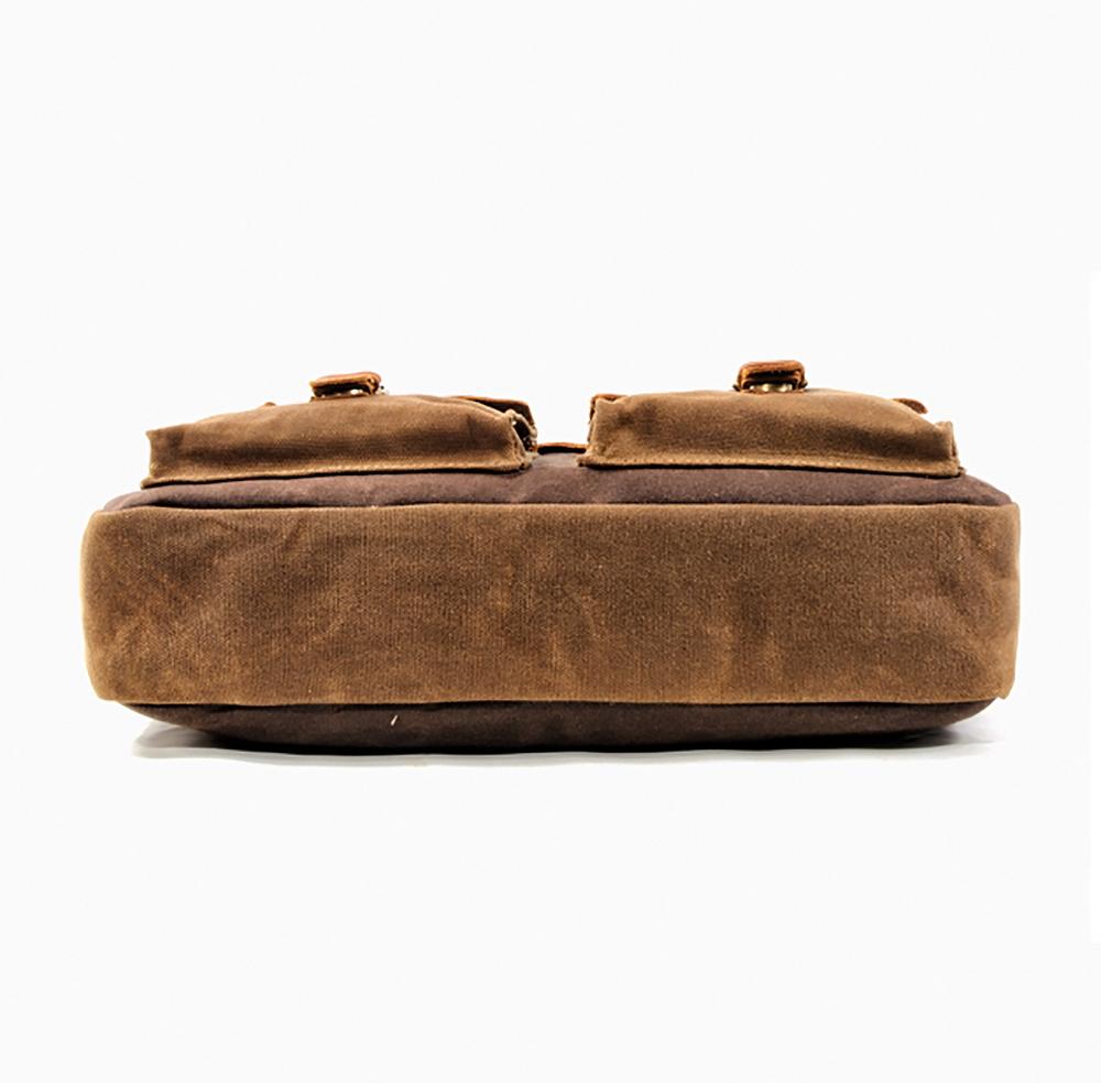 Hulls™ Herren Schultertasche – Vintage Umhängetasche Aus Gewebtem Canvas & Leder, 12L